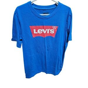 Levi's‎ Blue T-Shirt Graphic Logo Short Sleeve Casual Youth Size Large